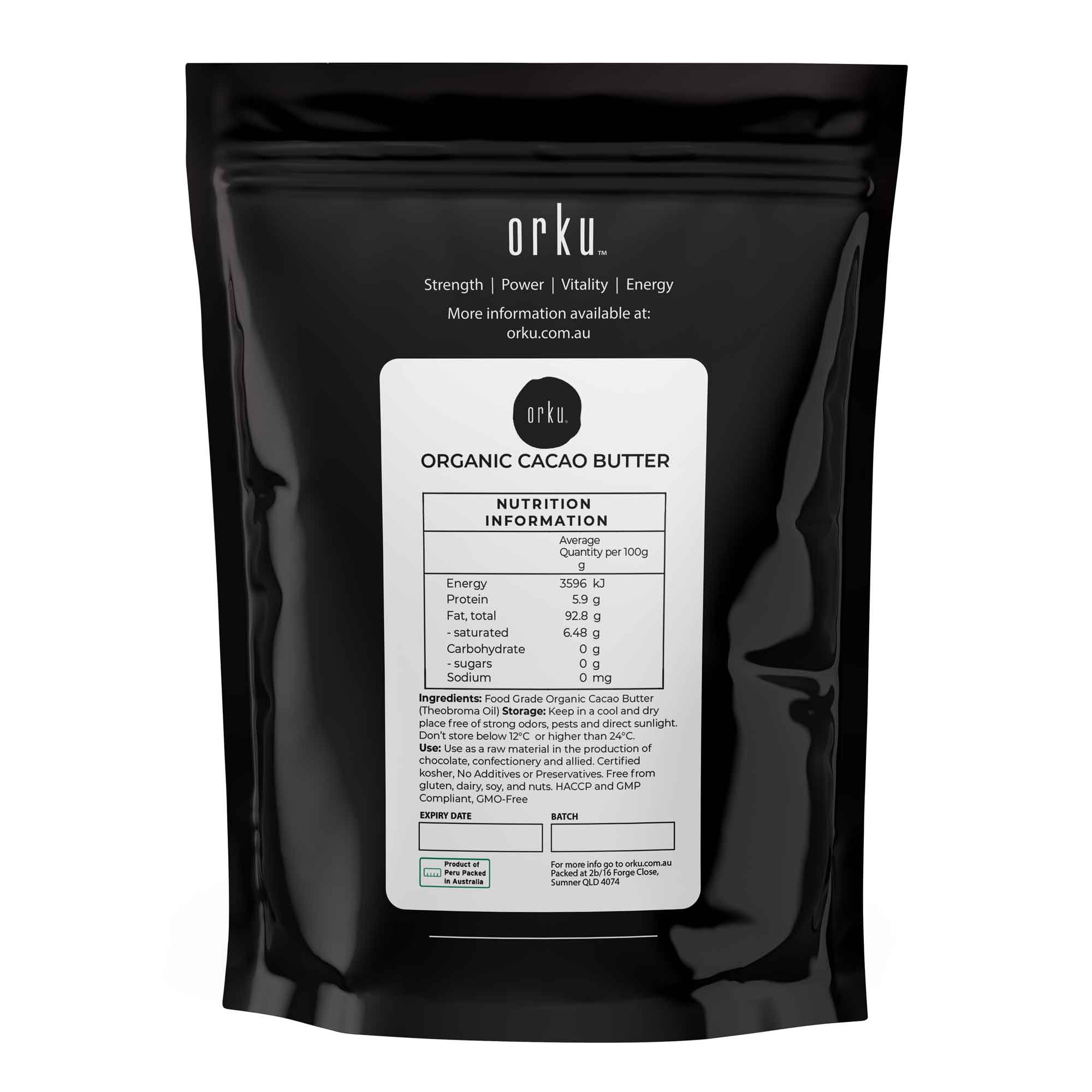 100g Organic Cacao Butter - Cold Pressed Raw Natural Food Grade Blocks V238-SUPDZ-41068606718032
