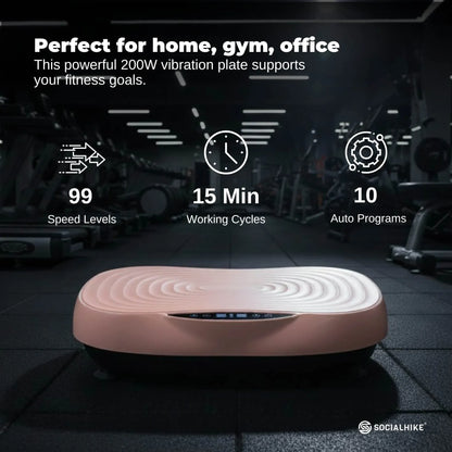 Social Hike 55cm Vibration Plate Machine Full Body Exercise Platform 200W Pink V238-SUPDZ-41071901573200