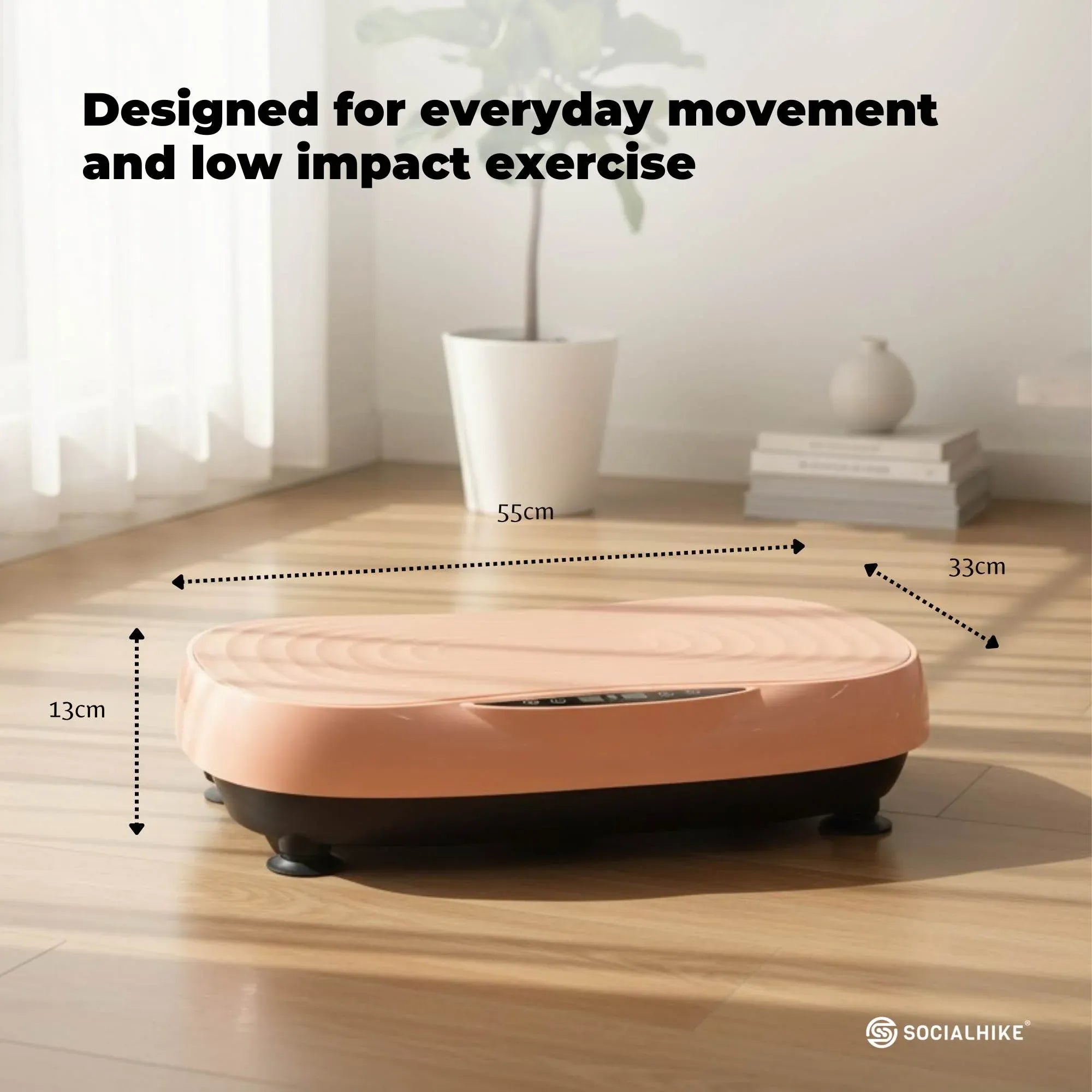 Social Hike 55cm Vibration Plate Machine Full Body Exercise Platform 200W Pink V238-SUPDZ-41071901573200