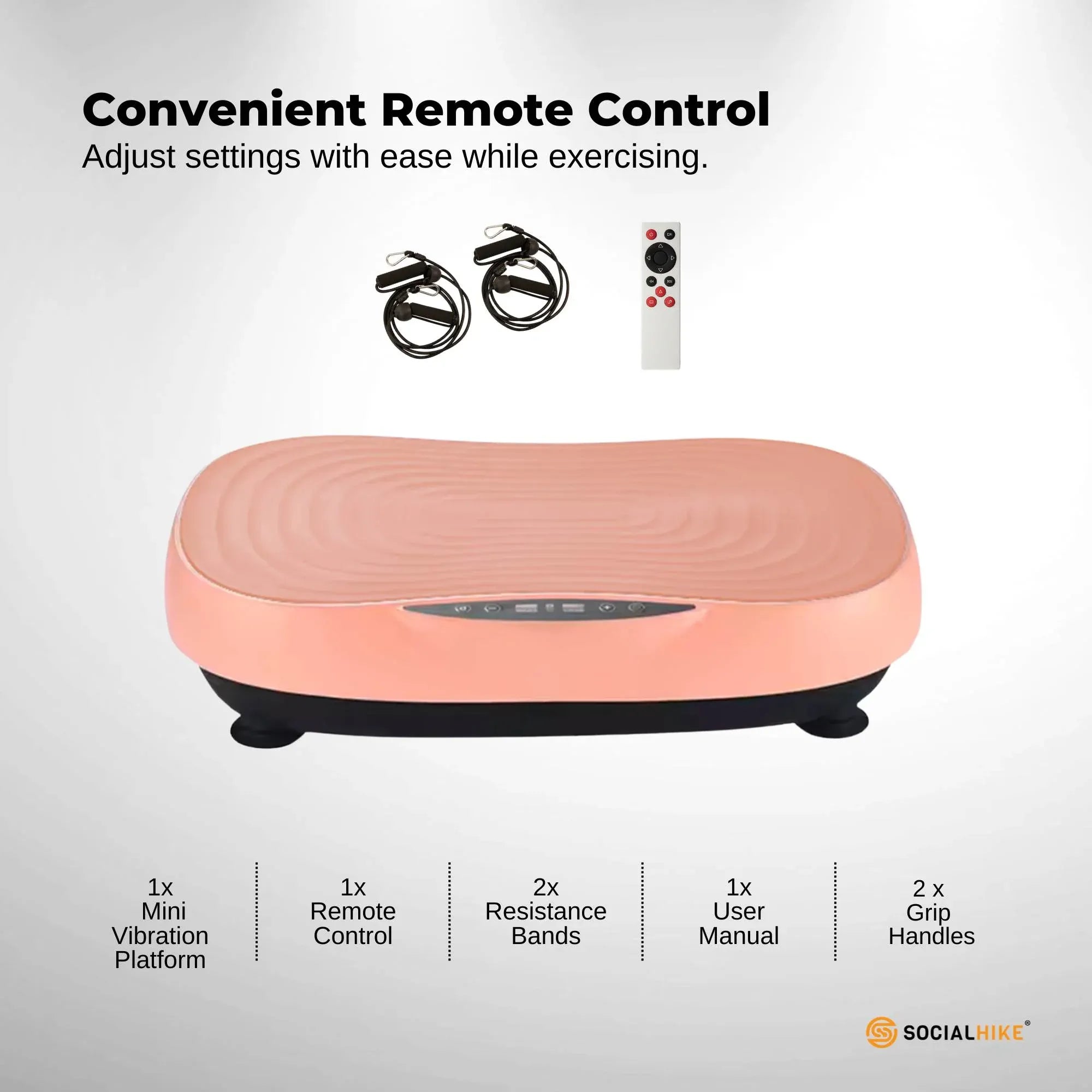 Social Hike 55cm Vibration Plate Machine Full Body Exercise Platform 200W Pink V238-SUPDZ-41071901573200