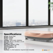 Social Hike 55cm Vibration Plate Machine Full Body Exercise Platform 200W Pink V238-SUPDZ-41071901573200