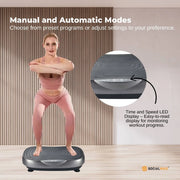Social Hike 55cm Vibration Plate Machine Full Body Exercise Platform 200W Grey V238-SUPDZ-41072026419280