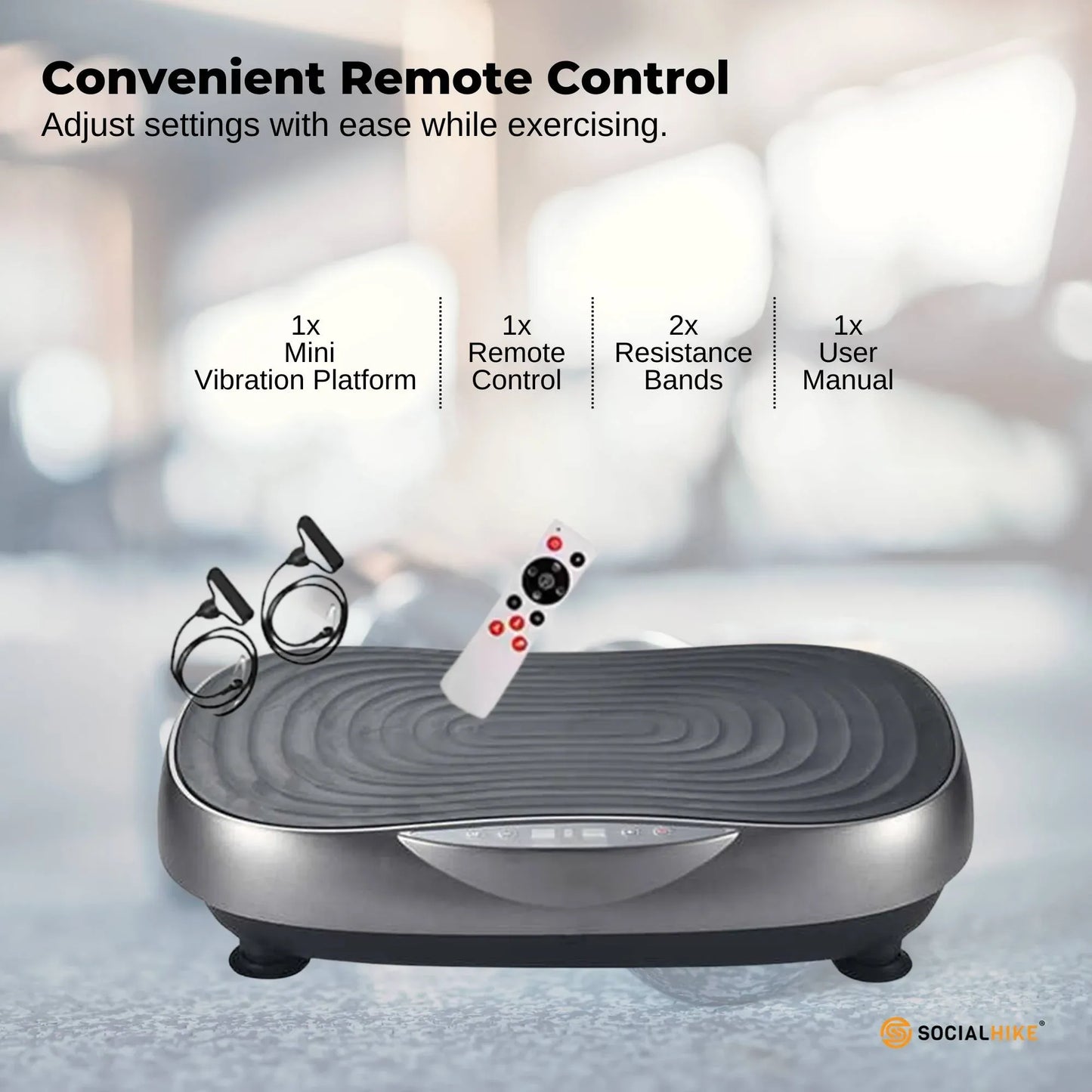 Social Hike 55cm Vibration Plate Machine Full Body Exercise Platform 200W Grey V238-SUPDZ-41072026419280