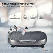 Social Hike 55cm Vibration Plate Machine Full Body Exercise Platform 200W Grey V238-SUPDZ-41072026419280
