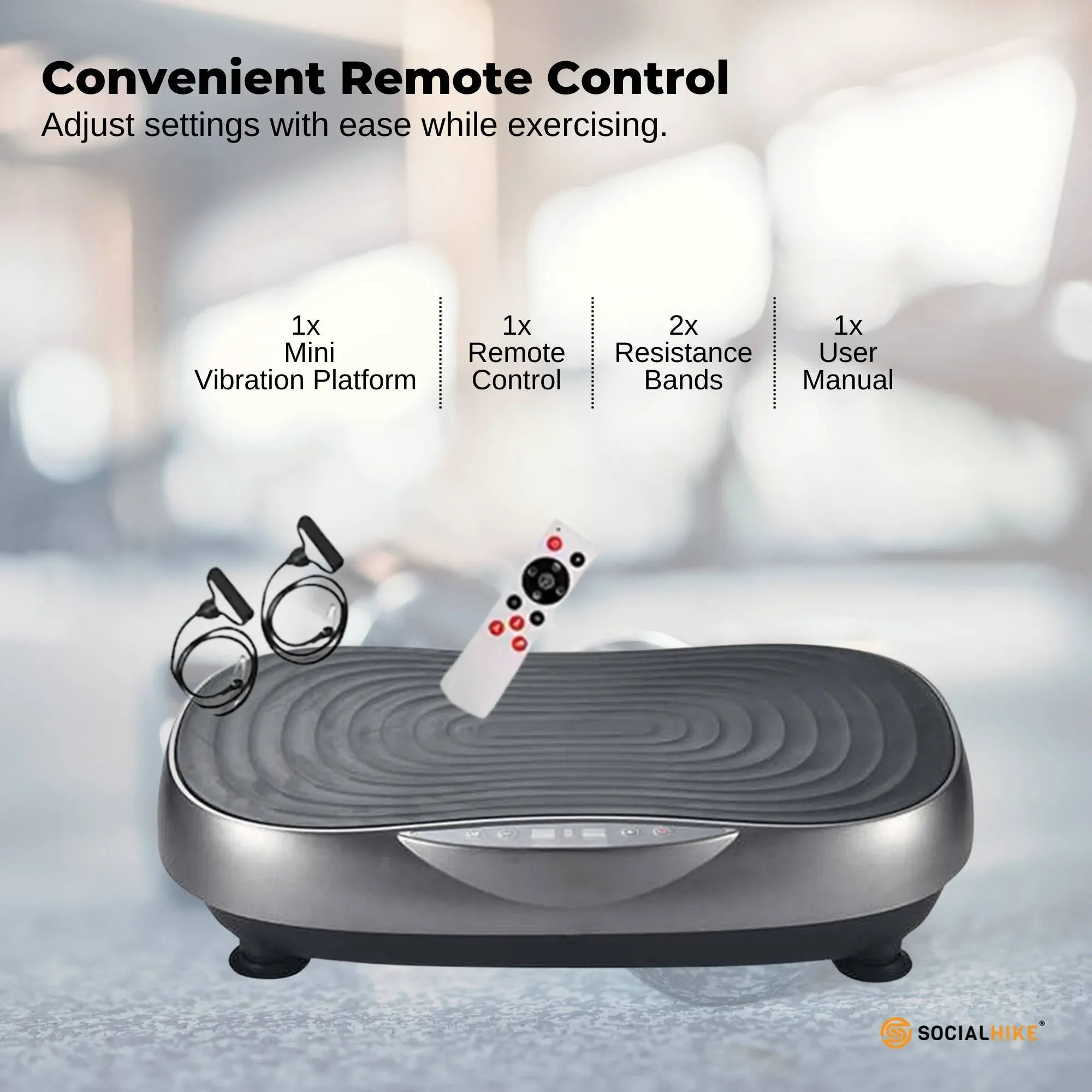 Social Hike 55cm Vibration Plate Machine Full Body Exercise Platform 200W Grey V238-SUPDZ-41072026419280