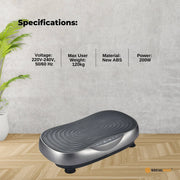 Social Hike 55cm Vibration Plate Machine Full Body Exercise Platform 200W Grey V238-SUPDZ-41072026419280