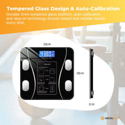 Bluetooth Smart Body Fat Scale Black - Digital BMI Weight USB Recharge with App V238-SUPDZ-41073043996752