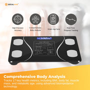 Bluetooth Smart Body Fat Scale Black - Digital BMI Weight USB Recharge with App V238-SUPDZ-41073043996752