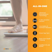 Bluetooth Smart Body Fat Scale Black - Digital BMI Weight USB Recharge with App V238-SUPDZ-41073043996752
