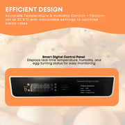 Automatic 48 Egg Incubator - Electric Digital Turning Chicken Quail Duck Hatching V238-SUPDZ-41074807504976