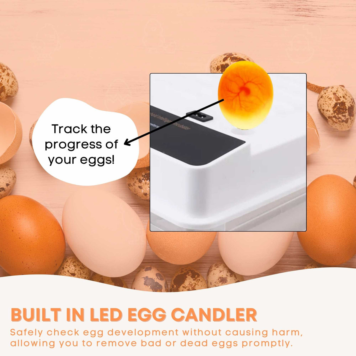 Automatic 70 Egg Incubator - Electric Digital Turning Chicken Quail Duck Hatching V238-SUPDZ-41075071909968