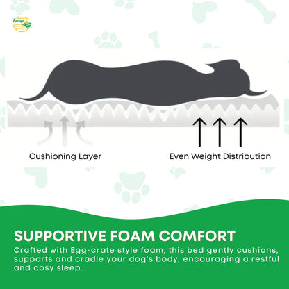 Rooster Farms Supportive Dog Bed XL Grey - Egg Crate Foam Waterproof Mattress V238-SUPDZ-41077394473040