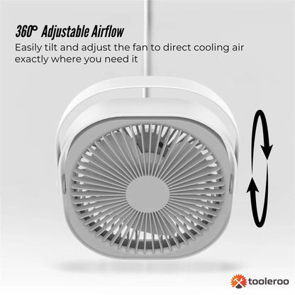 3-Speed USB 20cm Desktop Fan - Quiet Portable Lightweight Rechargeable Cooler V238-SUPDZ-41080411684944