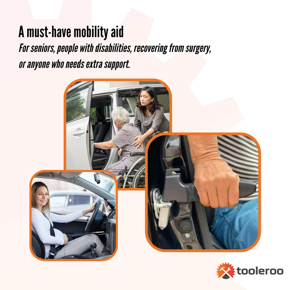 Tooleroo Car Cane Handle 3-in-1 Handy Grip - Lightweight Portable Mobility Tool V238-SUPDZ-41083266465872