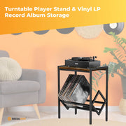 Social Hike Turntable Player Stand & Vinyl LP Record Album Storage - Black Metal V238-SUPDZ-41084844769360