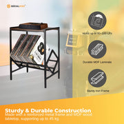 Social Hike Turntable Player Stand & Vinyl LP Record Album Storage - Black Metal V238-SUPDZ-41084844769360