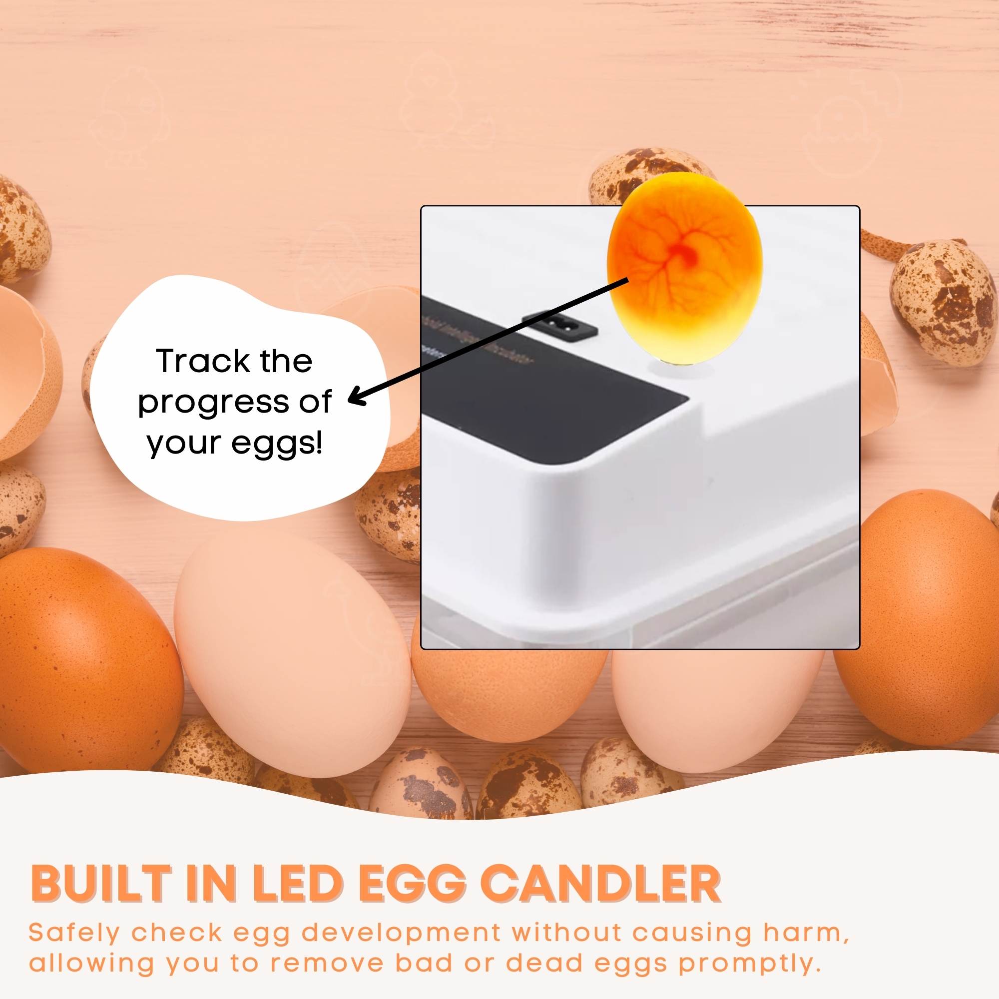 Automatic 130 Egg Incubator - Electric Digital Turning Chicken Quail Duck Hatching V238-SUPDZ-41087060246608