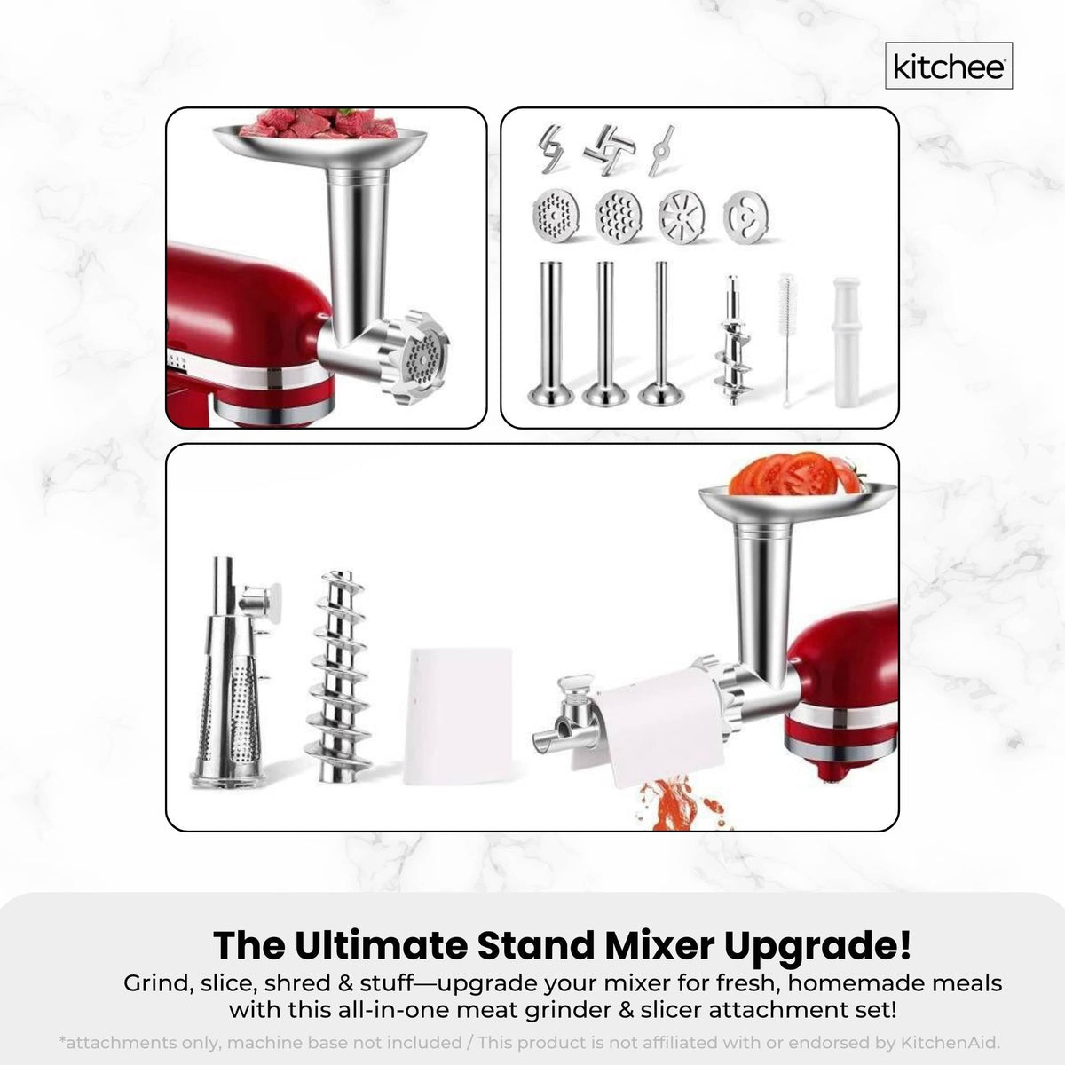Kitchee Meat Food Grinder Sausage Attachment - Compatible with KitchenAid Mixers V238-SUPDZ-41088019529808