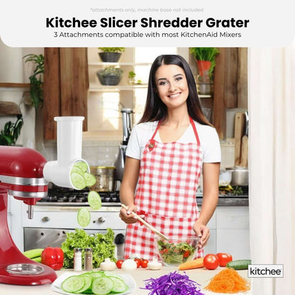 Kitchee Slicer Shredder Grater 3 Attachments - Compatible with KitchenAid Mixer V238-SUPDZ-41099036098640