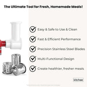 Kitchee Slicer Shredder Grater 3 Attachments - Compatible with KitchenAid Mixer V238-SUPDZ-41099036098640