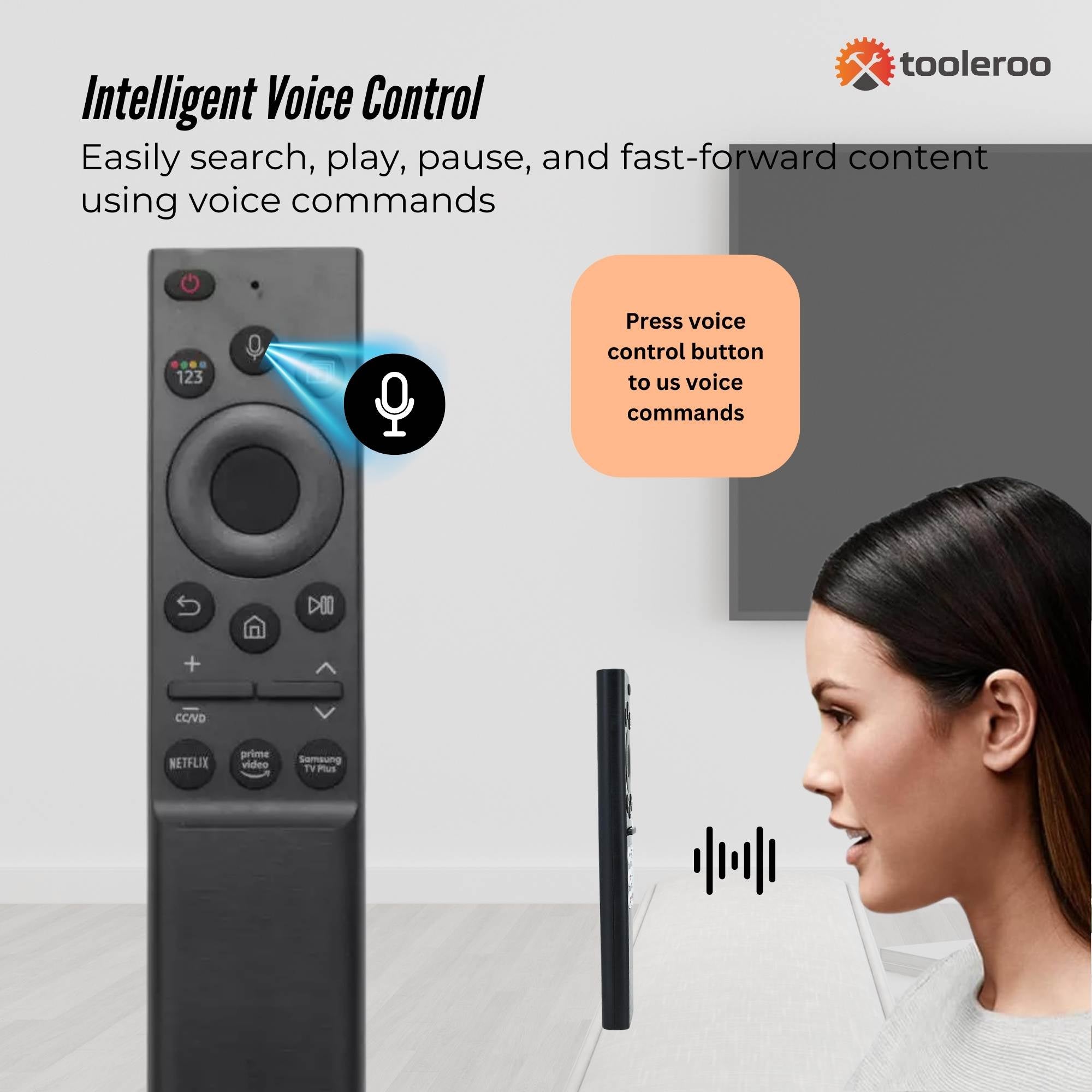 Tooleroo Smart TV Remote Control - Replacement For Samsung Voice BN59-01357F V238-SUPDZ-41102544601168