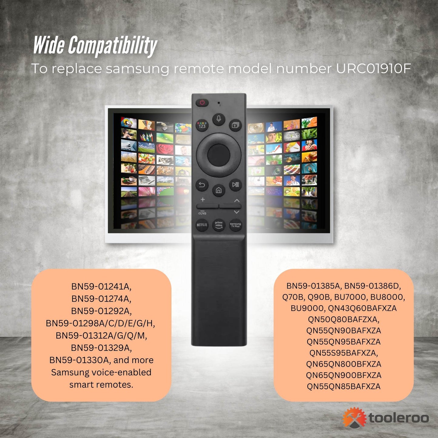 Tooleroo Smart TV Remote Control - Replacement For Samsung Voice BN59-01357F V238-SUPDZ-41102544601168