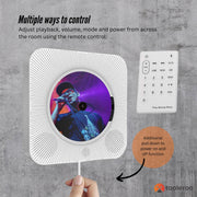 Tooleroo Wall Mountable CD Player Speaker - Bluetooth HiFi FM Radio White V238-SUPDZ-41113578569808