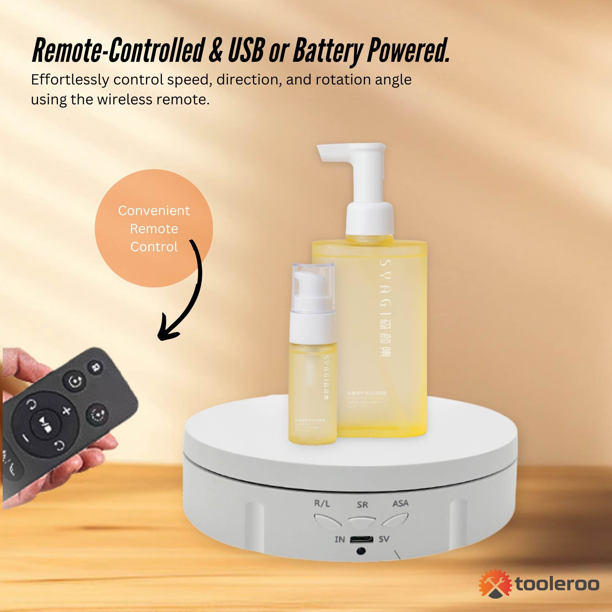 Tooleroo Electric 360 Rotating Product Display Stand White for Merchandise Video V238-SUPDZ-41119035555920