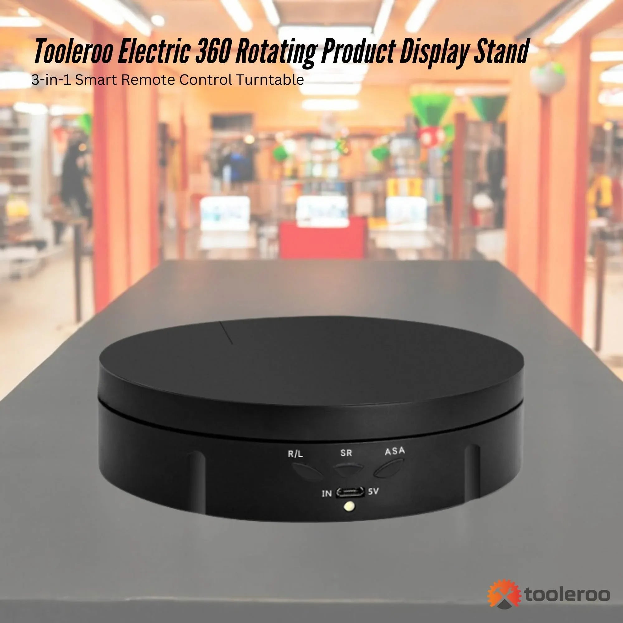 Tooleroo Electric 360 Rotating Product Display Stand for Merchandise Video Black V238-SUPDZ-41119060885584