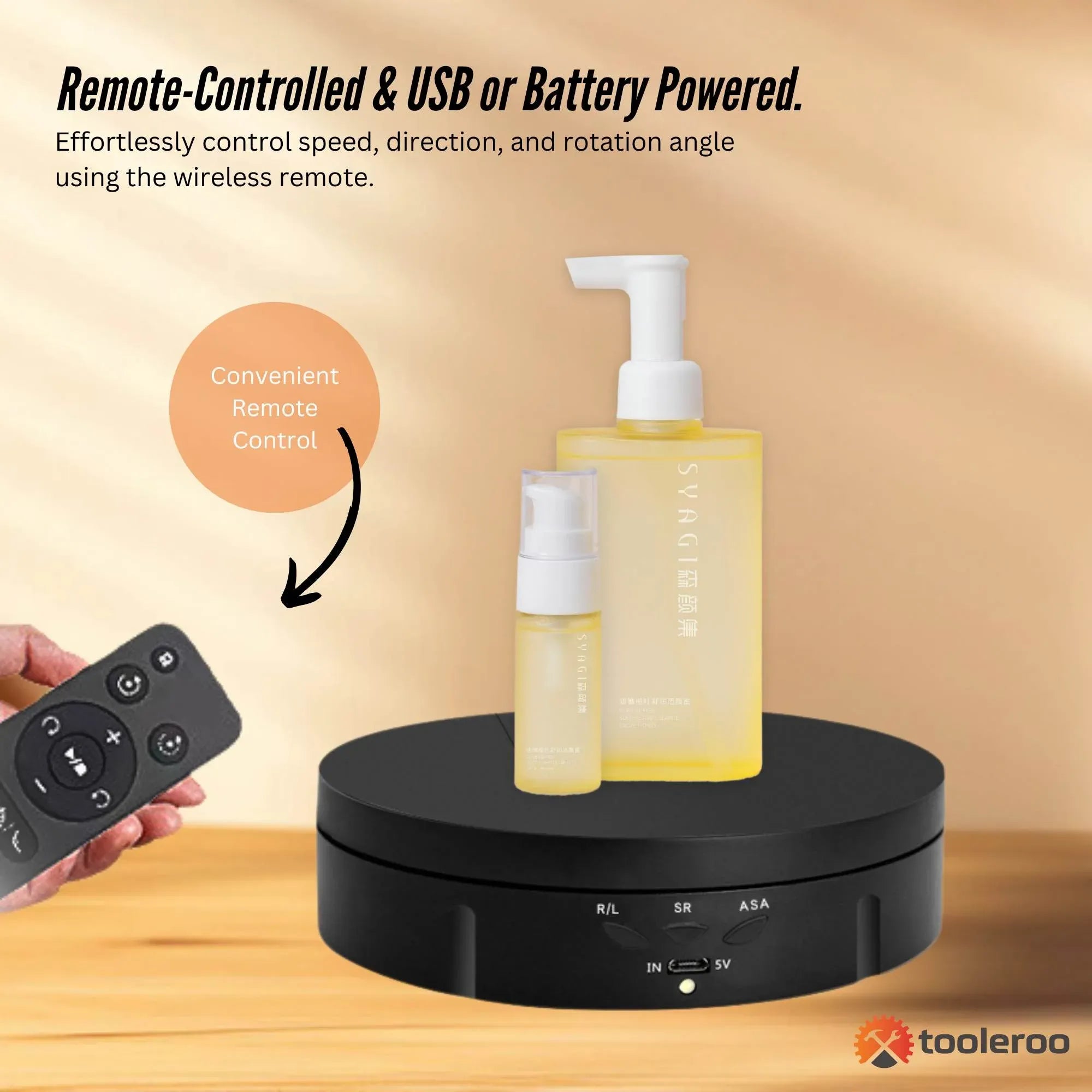 Tooleroo Electric 360 Rotating Product Display Stand for Merchandise Video Black V238-SUPDZ-41119060885584