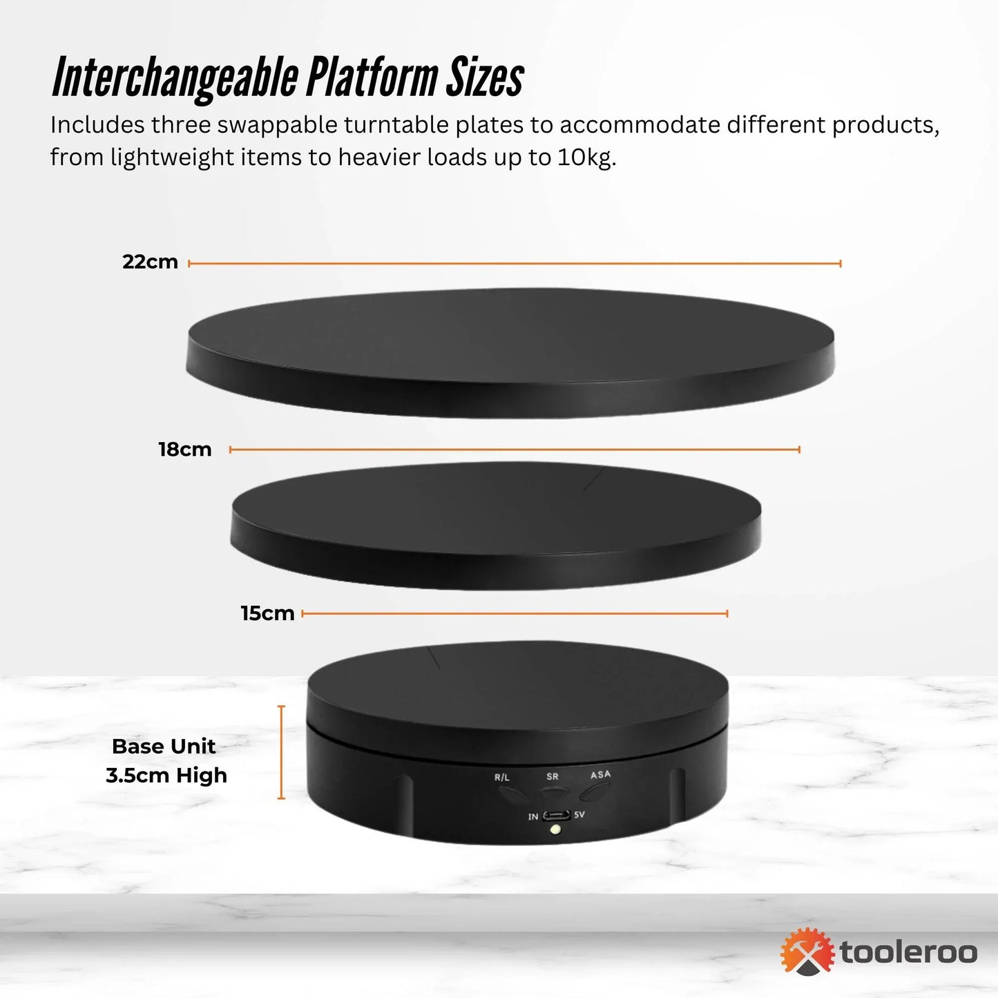 Tooleroo Electric 360 Rotating Product Display Stand for Merchandise Video Black V238-SUPDZ-41119060885584