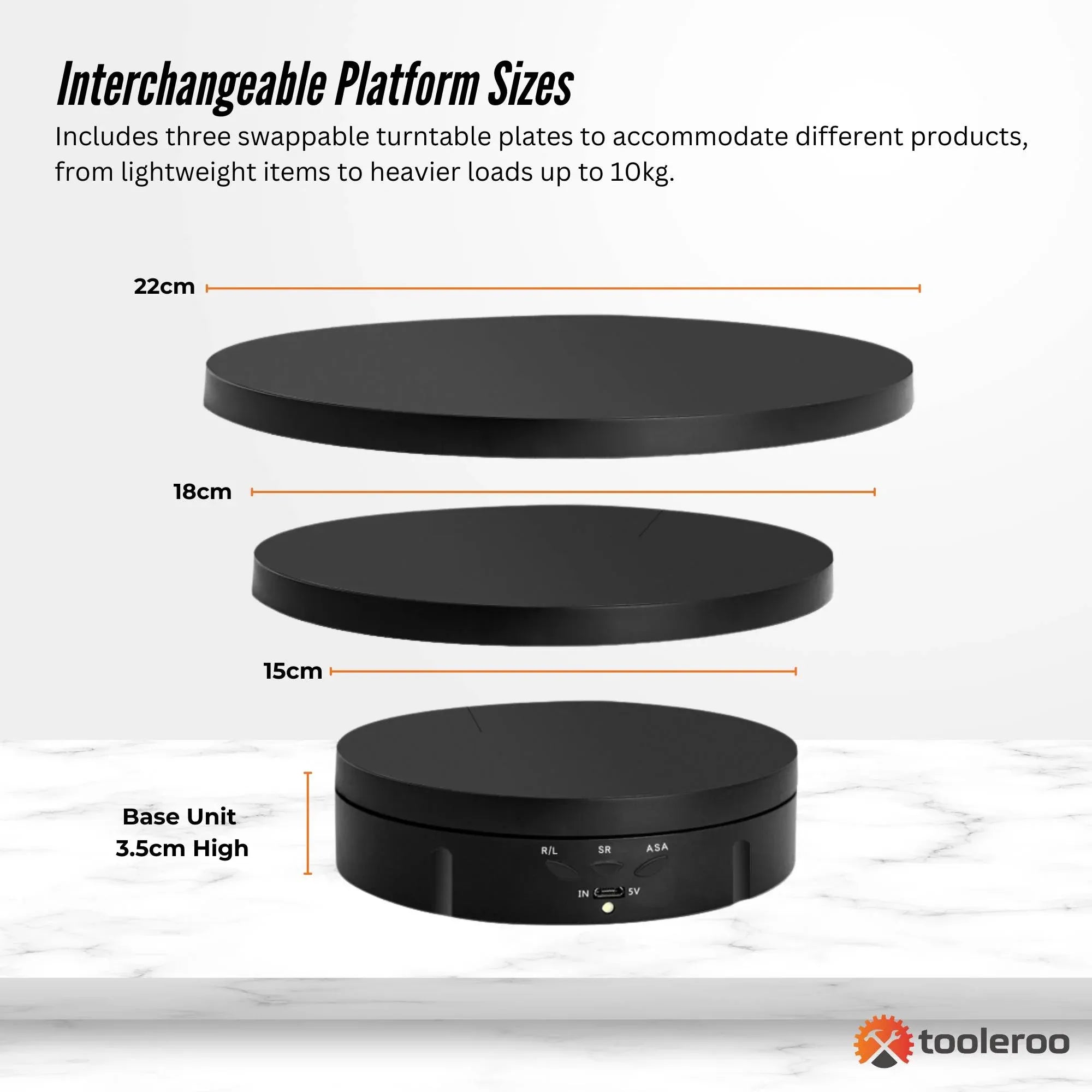 Tooleroo Electric 360 Rotating Product Display Stand for Merchandise Video Black V238-SUPDZ-41119060885584