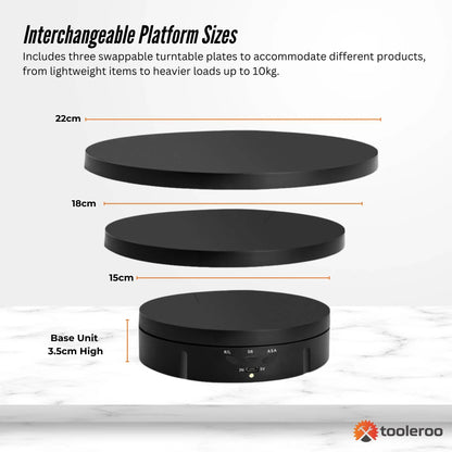 Tooleroo Electric 360 Rotating Product Display Stand for Merchandise Video Black V238-SUPDZ-41119060885584