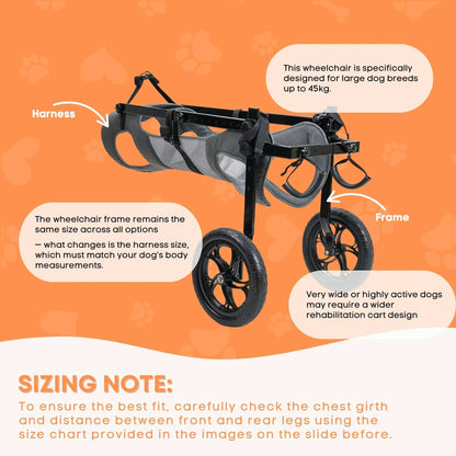 Rooster Farms Large Dog Wheelchair XL Harness - Adjustable Back Leg Aid V238-SUPDZ-41121780236368