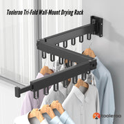 Tooleroo Clothes Drying Rack Tri-Fold Wall-Mount Space-Saving Laundry Hanger V238-SUPDZ-41121823490128
