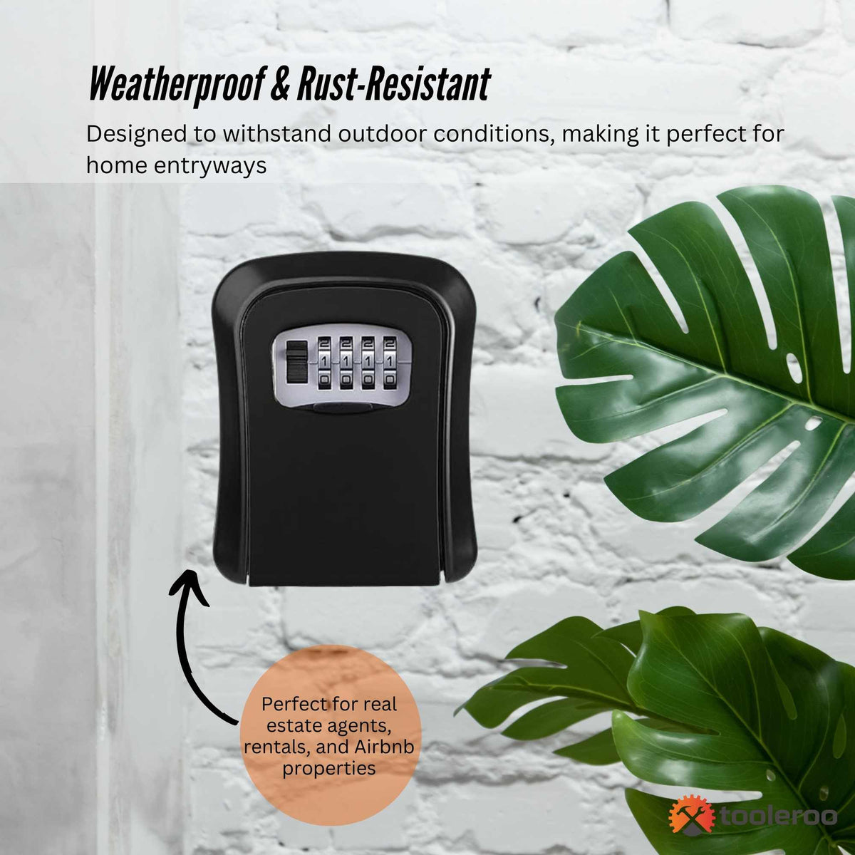 Tooleroo Wall Mount Key Lock Box - 4-Digit Safe Weatherproof Secure Storage V238-SUPDZ-41127299252304