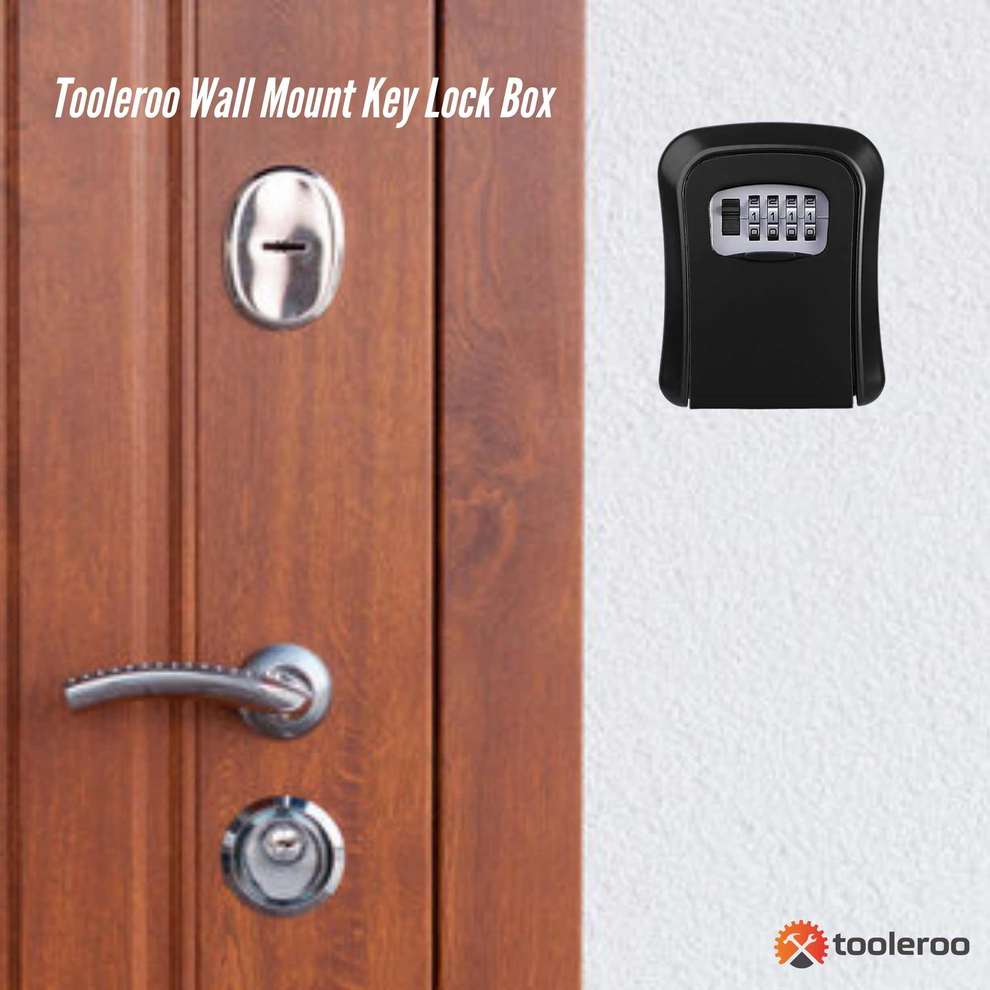 Tooleroo Wall Mount Key Lock Box - 4-Digit Safe Weatherproof Secure Storage V238-SUPDZ-41127299252304