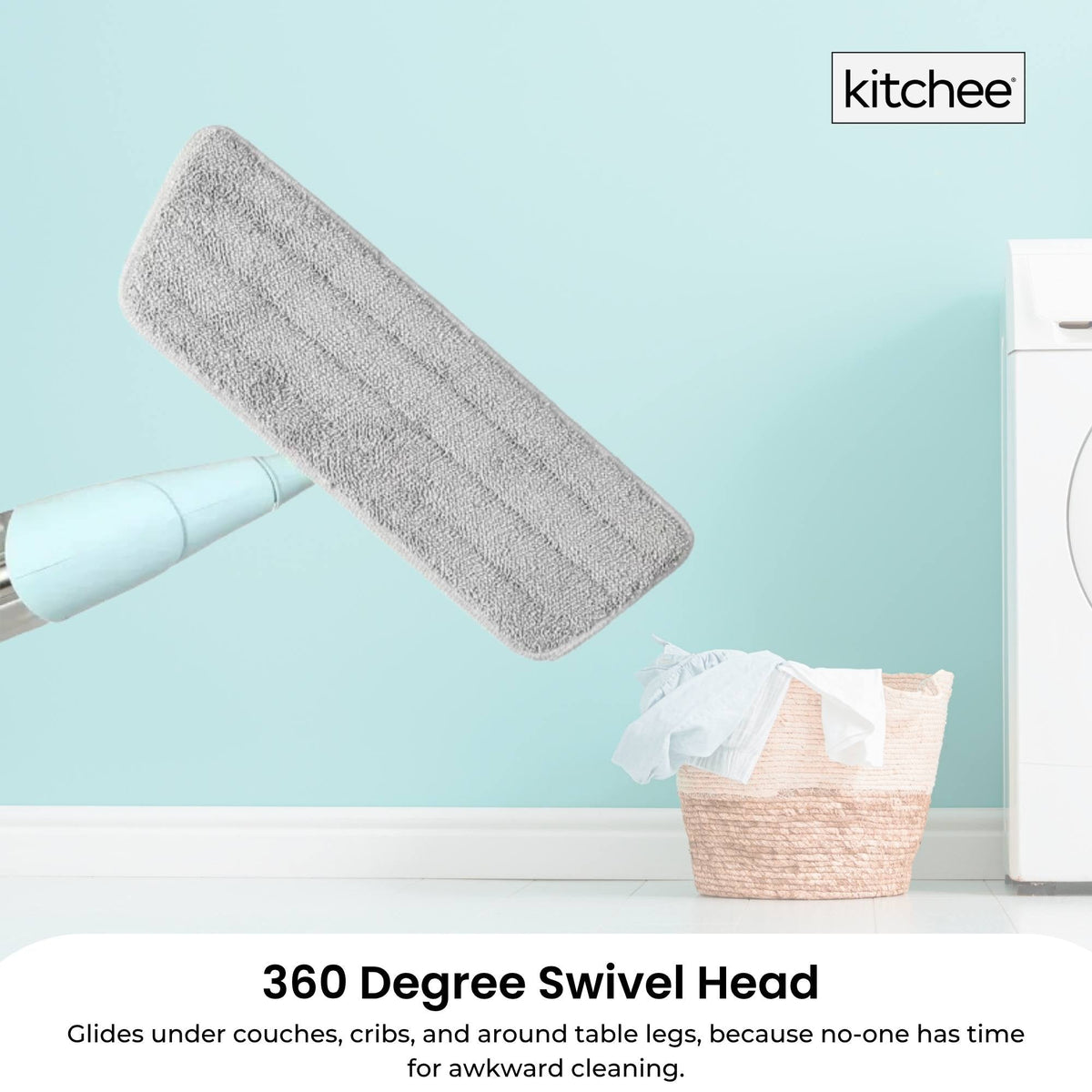 Kitchee Refillable Spray Floor Mop with Reusable & Washable Multi-Surface Microfibre Pad V238-SUPDZ-41133964525648