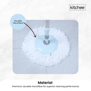 Kitchee Spin Mop & Bucket Set - Microfibre Pad, Telescopic Handle, 10L Capacity V238-SUPDZ-41134821802064