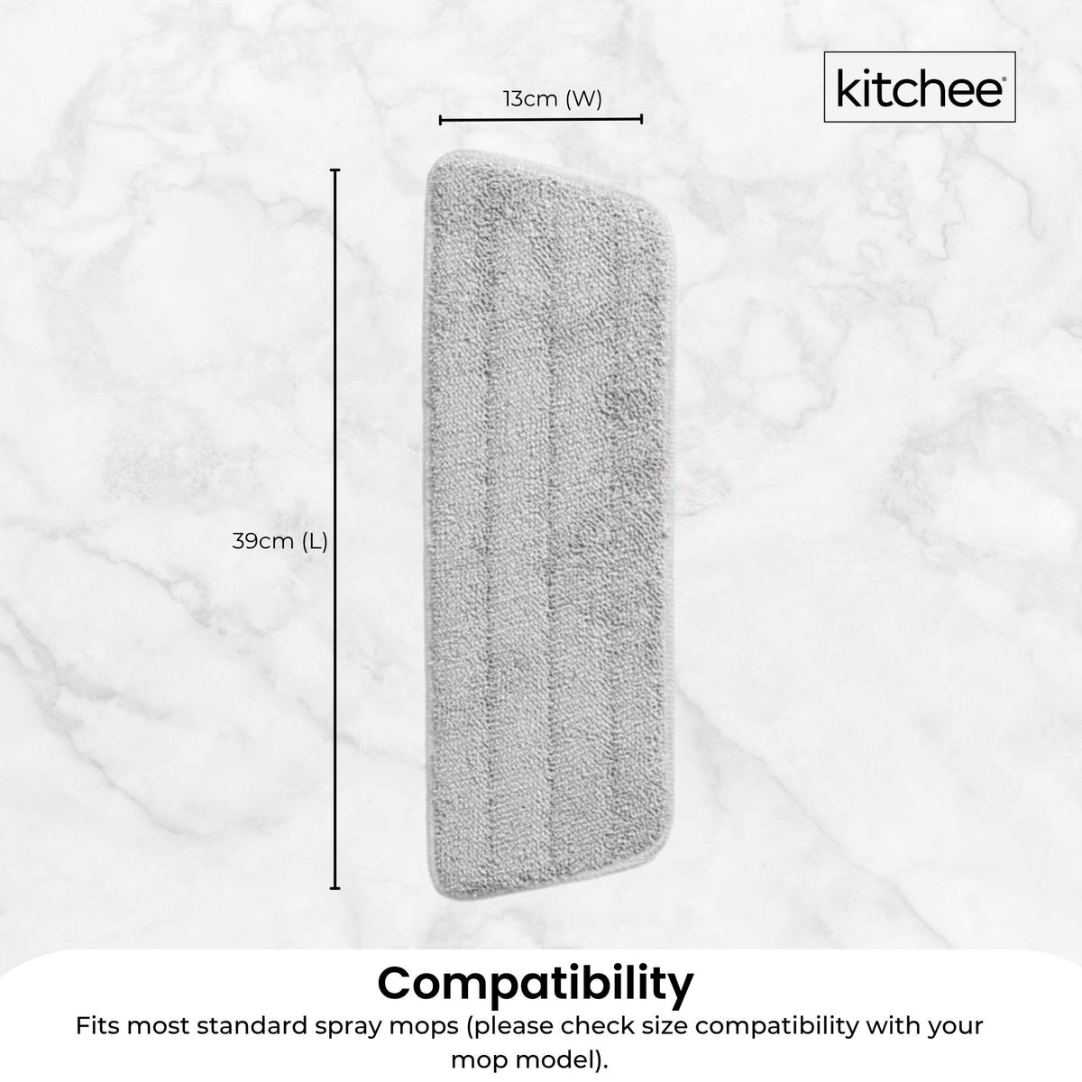 Kitchee Replacement Microfibre Mop Pad for Kitchee Refillable Spray Floor Mop V238-SUPDZ-41134928003152