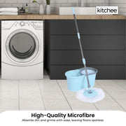 4x Kitchee Microfibre Mop Head Replacement for Kitchee Spin Mop - White Round V238-SUPDZ-41143291510864