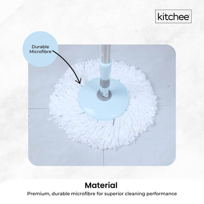 4x Kitchee Microfibre Mop Head Replacement for Kitchee Spin Mop - White Round V238-SUPDZ-41143291510864