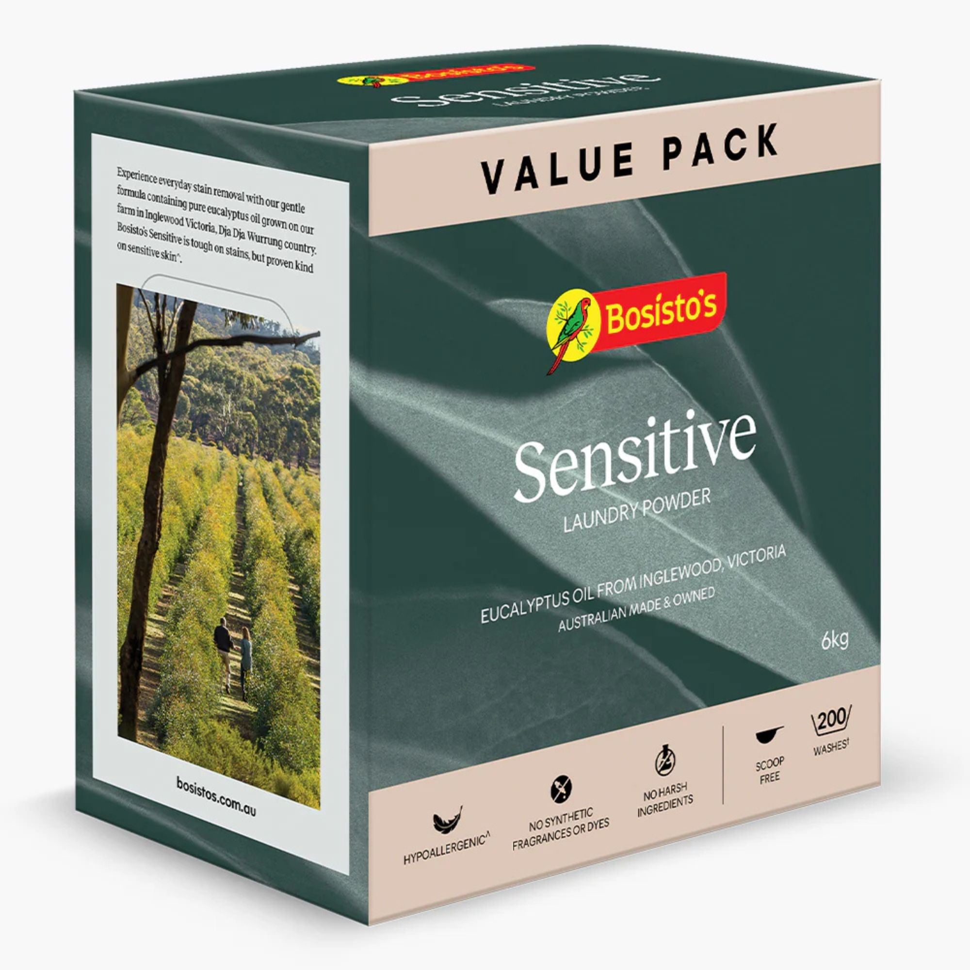 Bosisto's 6Kg Senstive Laundry Powder Refill - Eco Eucalyptus Washing Detergent V238-SUPDZ-41161731440720