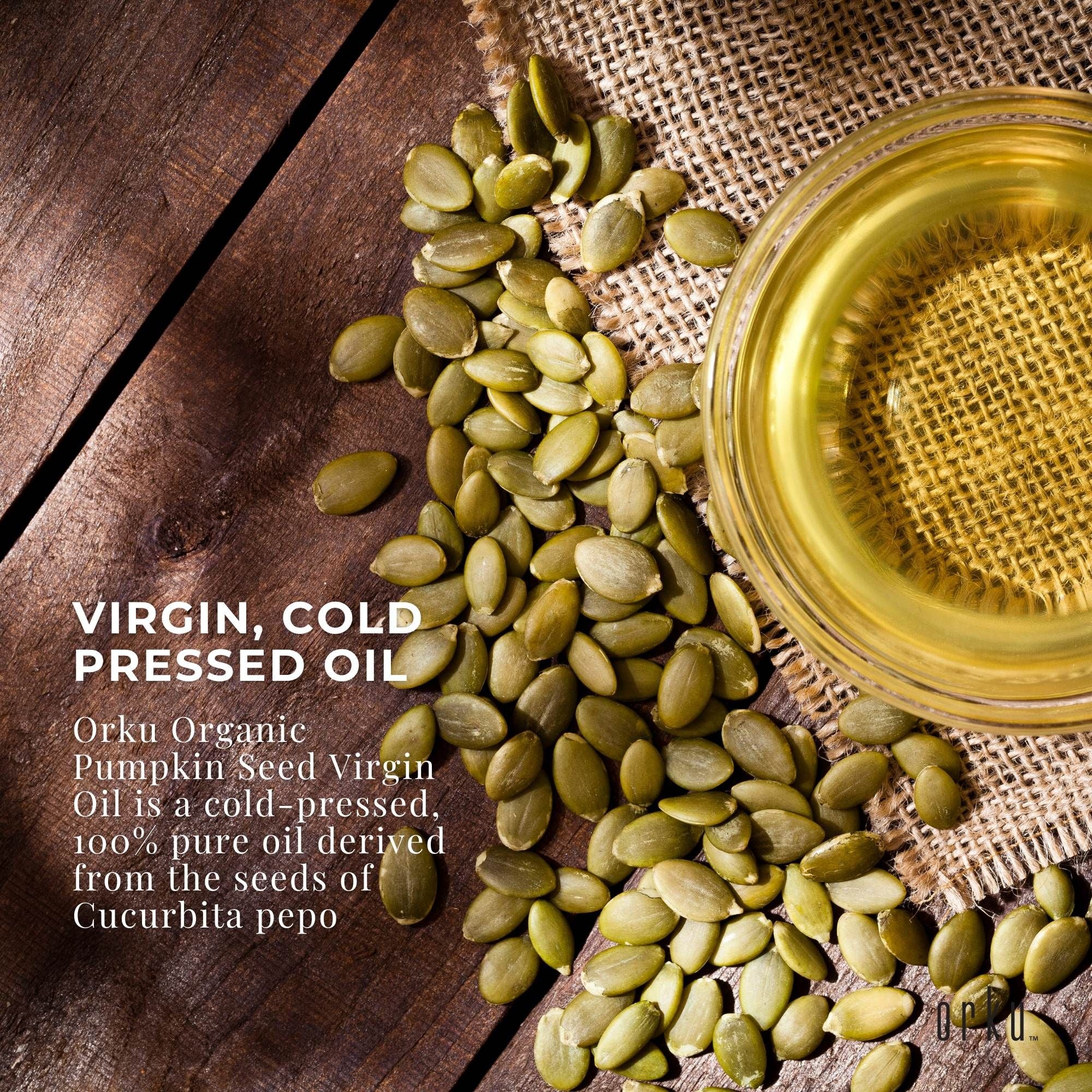 Orku 25ml Organic Pumpkin Seed Oil - Virgin Cold Pressed Unrefined Cosmetic Grade V238-SUPDZ-41162468360272