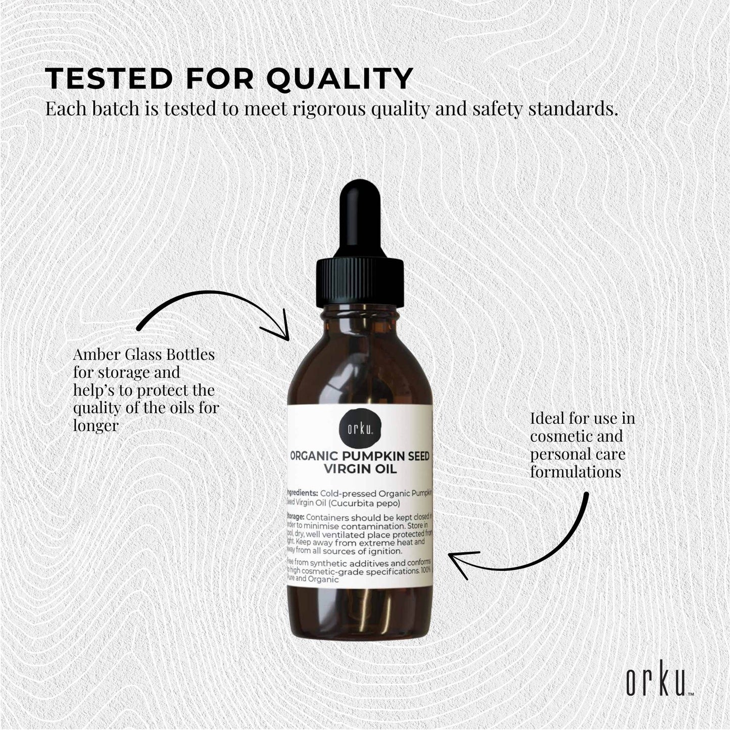 Orku 25ml Organic Pumpkin Seed Oil - Virgin Cold Pressed Unrefined Cosmetic Grade V238-SUPDZ-41162468360272