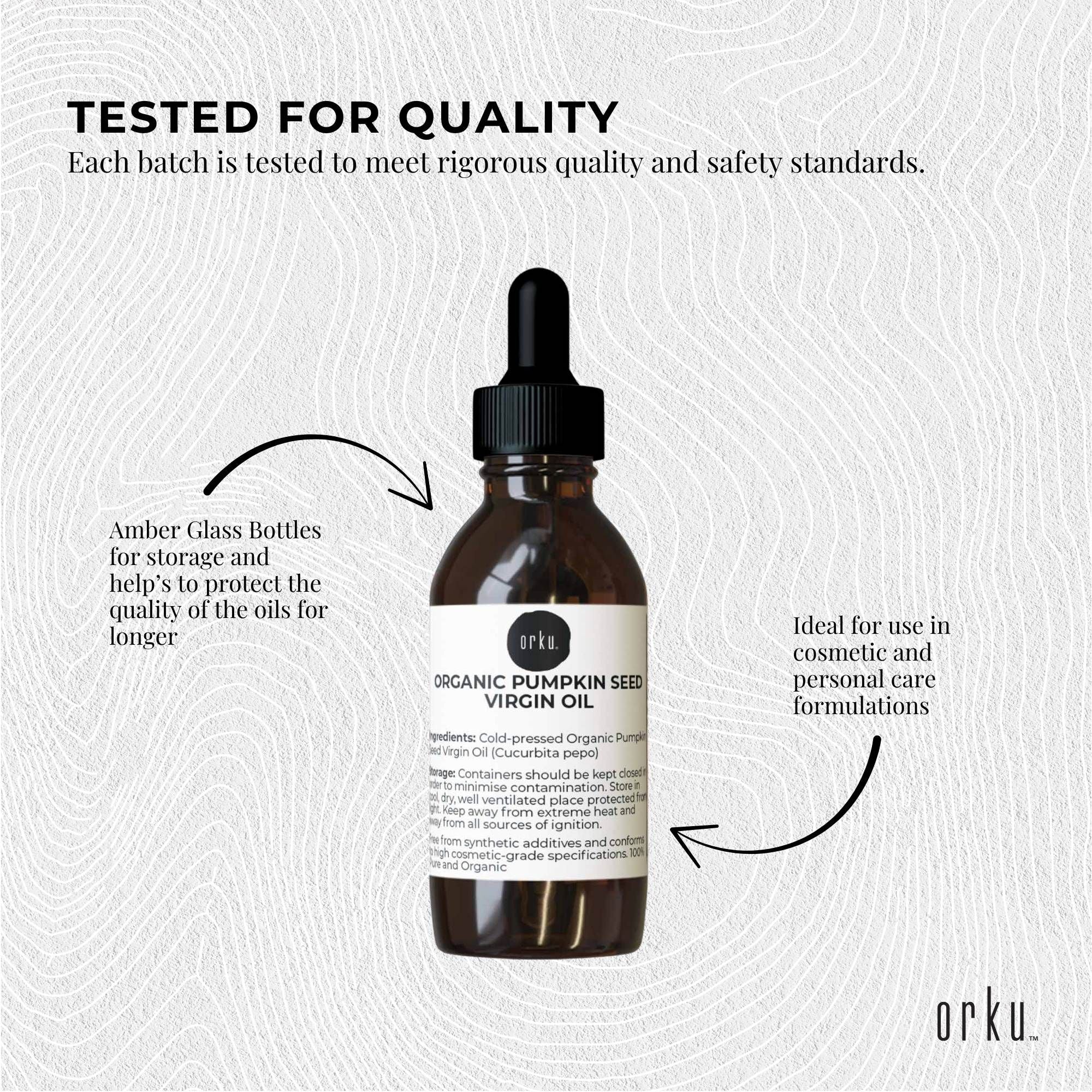 Orku 25ml Organic Pumpkin Seed Oil - Virgin Cold Pressed Unrefined Cosmetic Grade V238-SUPDZ-41162468360272