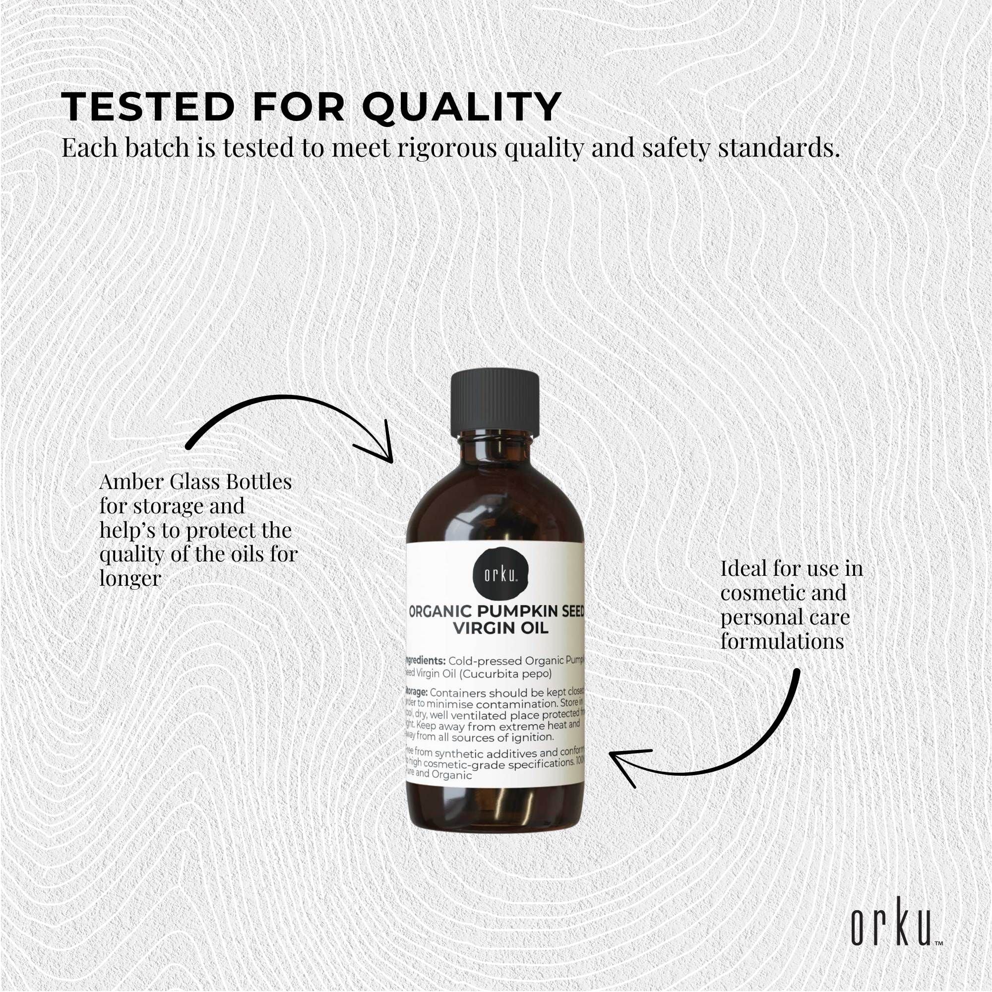 Orku 100ml Organic Pumpkin Seed Oil - Virgin Cold Pressed Unrefined Cosmetic Grade V238-SUPDZ-41162536812624