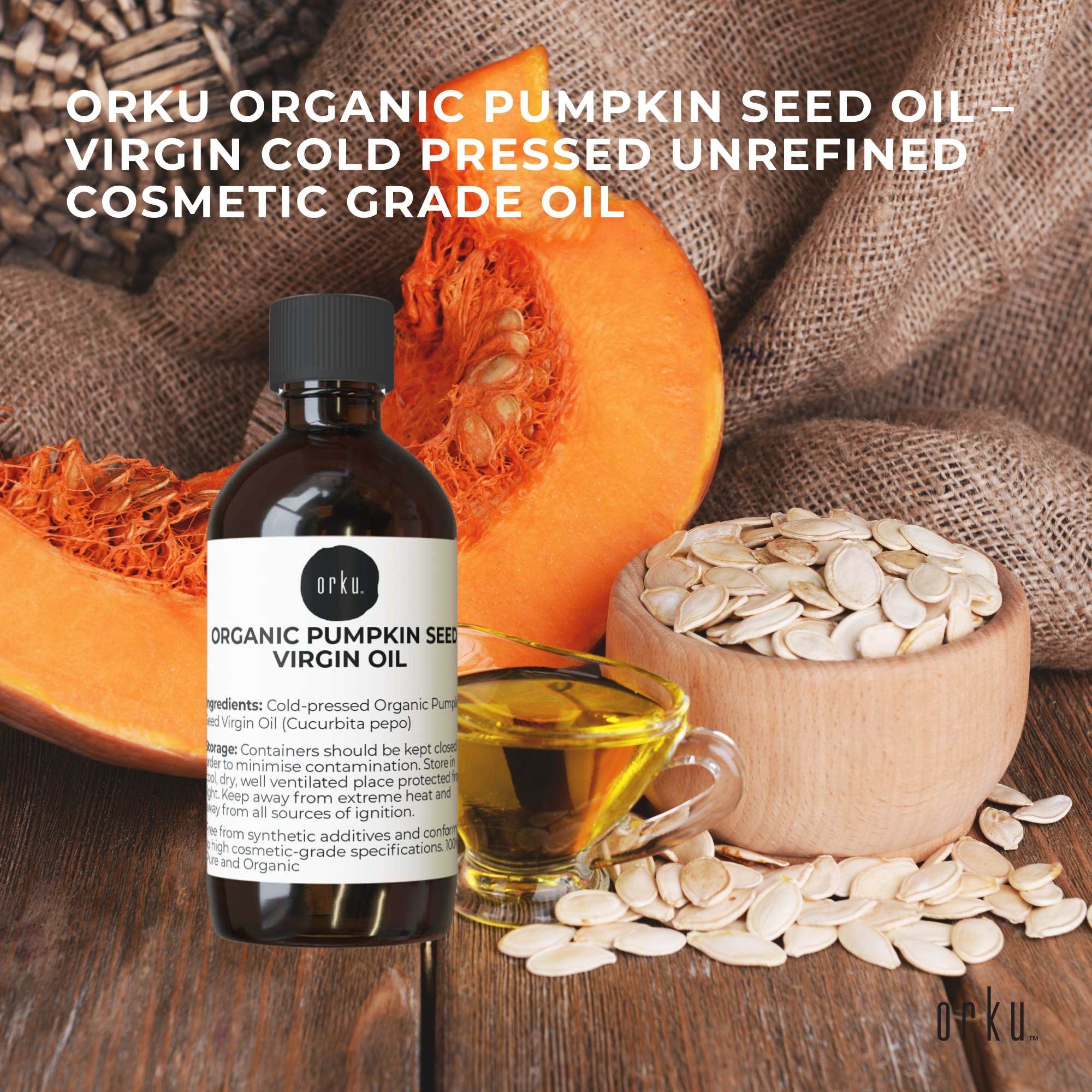 Orku 250ml Organic Pumpkin Seed Oil - Virgin Cold Pressed Unrefined Cosmetic Grade V238-SUPDZ-41162537238608