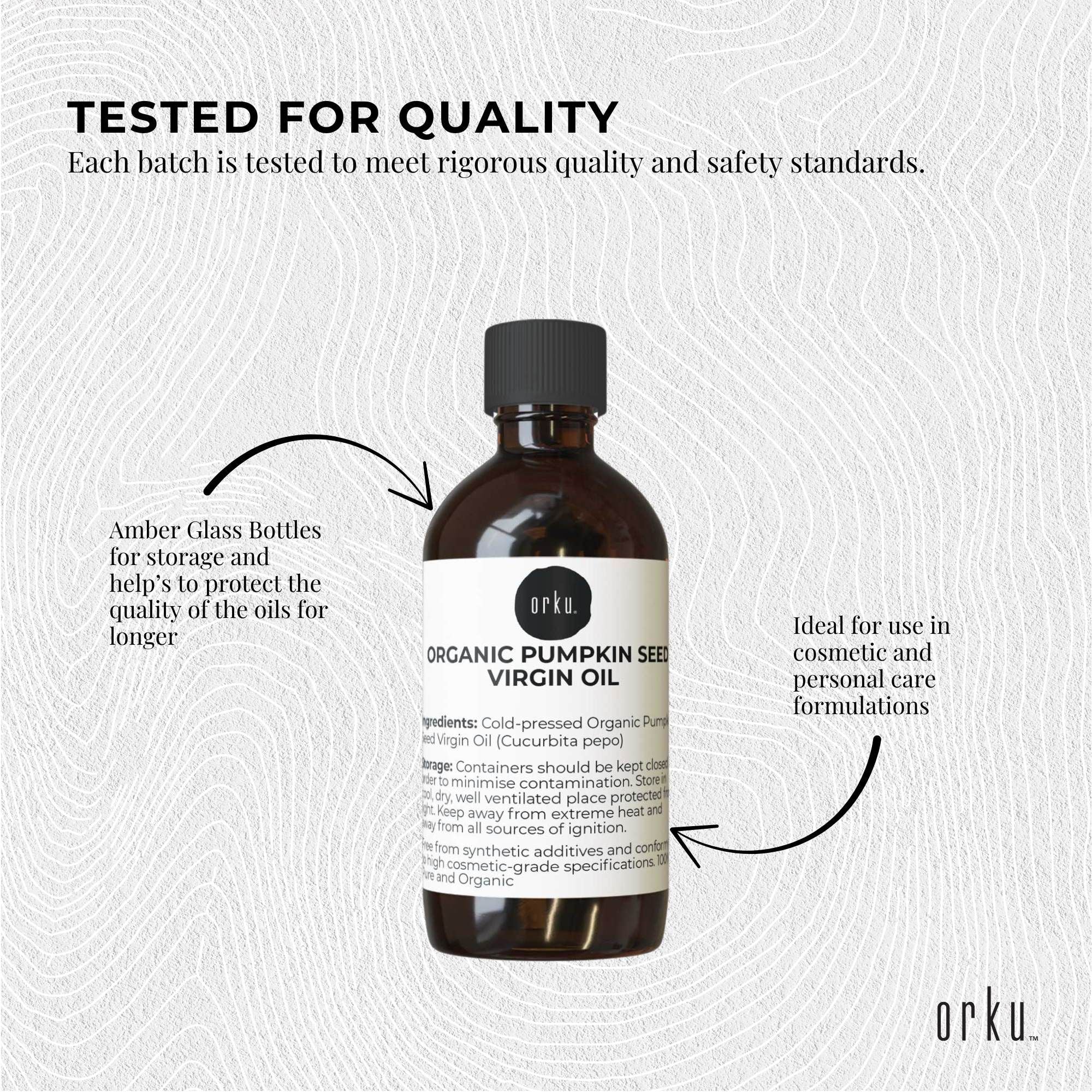 Orku 250ml Organic Pumpkin Seed Oil - Virgin Cold Pressed Unrefined Cosmetic Grade V238-SUPDZ-41162537238608