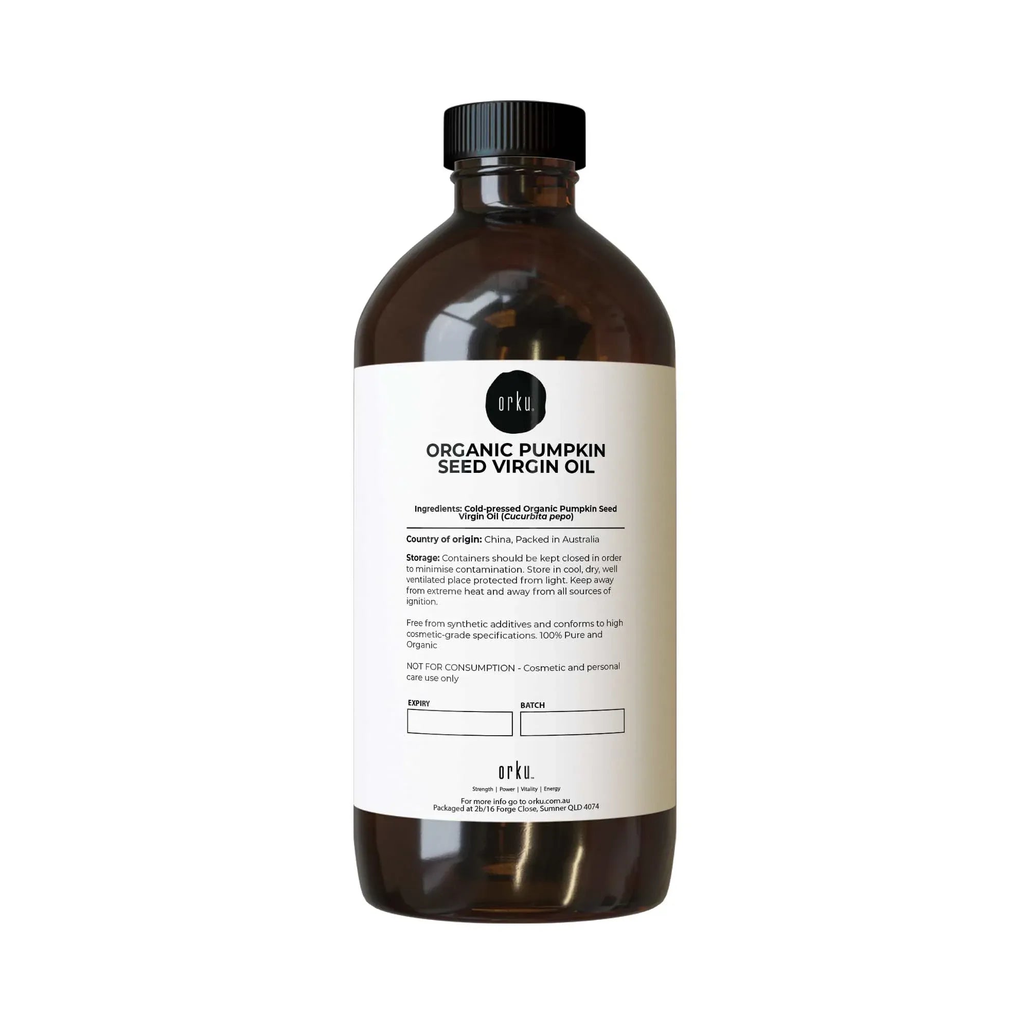 Orku 500ml Organic Pumpkin Seed Oil - Virgin Cold Pressed Unrefined Cosmetic Grade V238-SUPDZ-41162537795664
